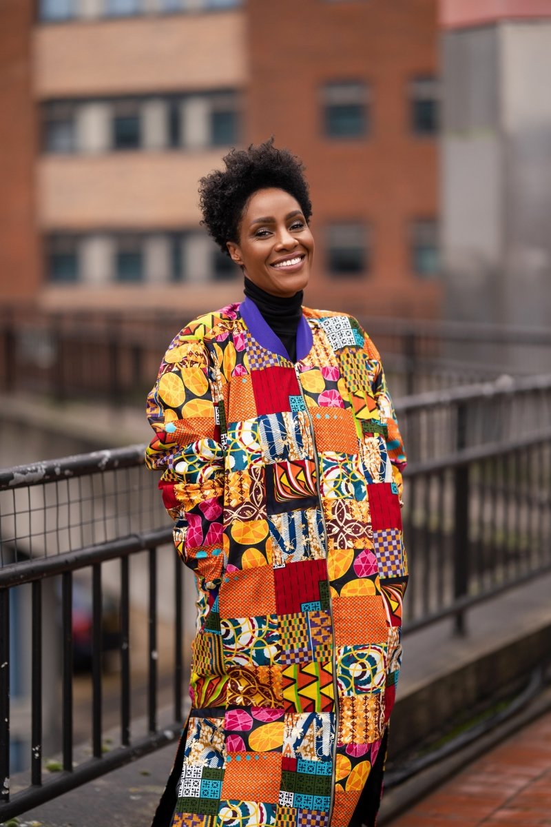 African Print Trench Coat in Patchwork - Continent Clothing