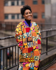 African Print Trench Coat in Patchwork - Continent Clothing