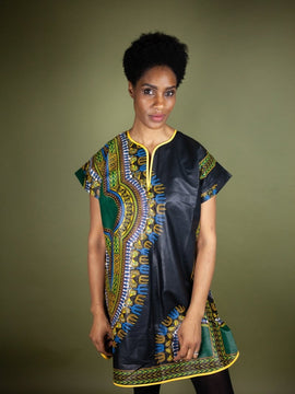 Incredibile abito africano in giallo Kente
