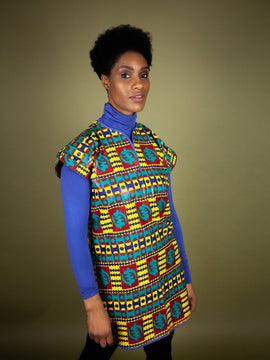 Incredibile abito africano in giallo Kente
