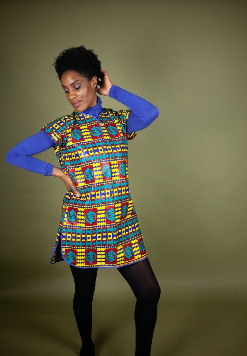 African Shift Dress In Kente - Continent Clothing