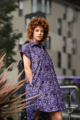 African Shirt Dress In Purple - Continent Clothing