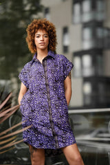 African Shirt Dress In Purple - Continent Clothing