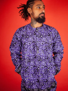 African Shirt in Red Sumakaka - Abbigliamento Africano