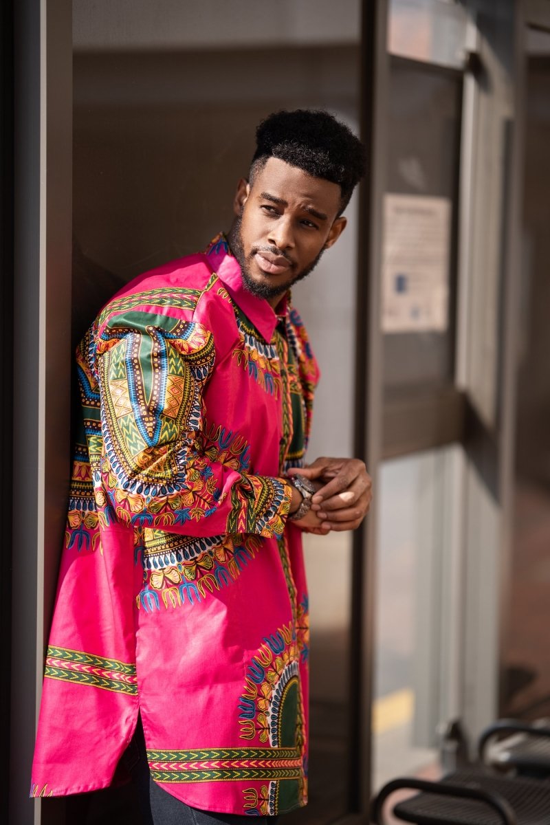 African Shirt In Electric Pink - The Continent Clothing
