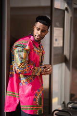 African Shirt In Electric Pink - The Continent Clothing