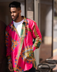African Shirt In Electric Pink - The Continent Clothing