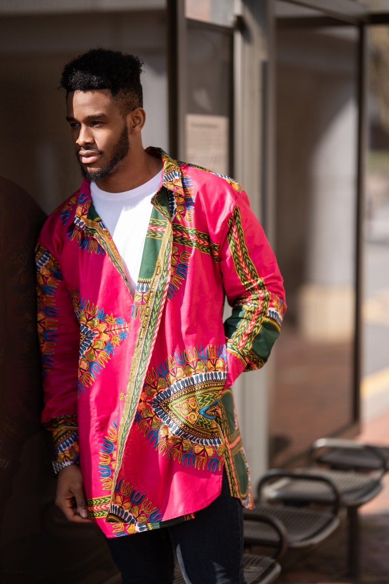 African Shirt In Electric Pink - The Continent Clothing