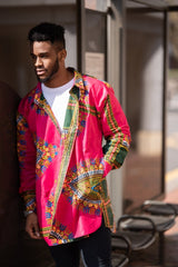 African Shirt In Electric Pink - The Continent Clothing