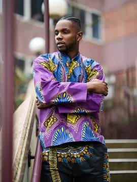 African Shirt in Red Sumakaka - Abbigliamento Africano