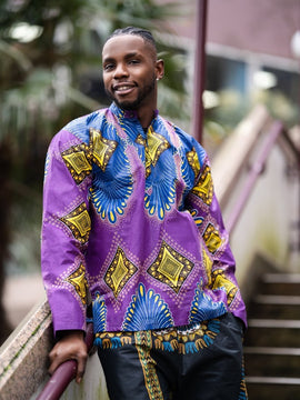 African Shirt in Red Sumakaka - Abbigliamento Africano