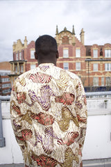 African Shirt in Gold Ankara Print - Festival Shirt - Continent Clothing