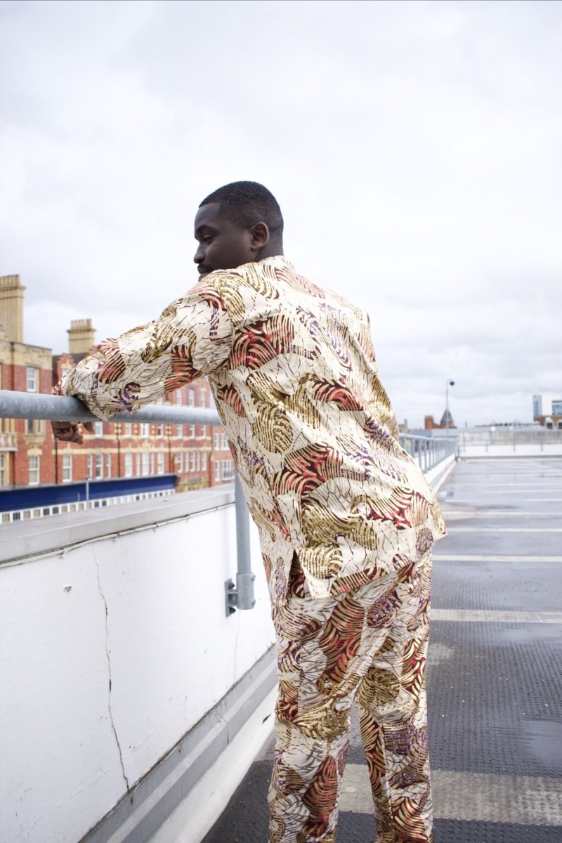 African Shirt in Gold Ankara Print - Festival Shirt - Continent Clothing