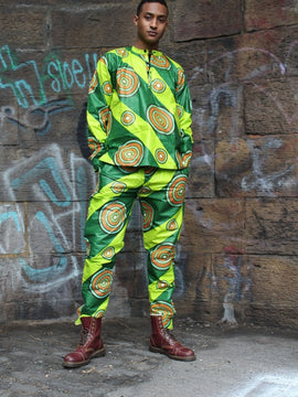 Camisa africana con estampado Ankara verde - Ropa de fiesta