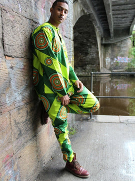 Camisa africana con estampado Ankara verde - Ropa de fiesta