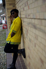 African Shirt in Yellow Ankara Print - Festival Shirt - Continent Clothing
