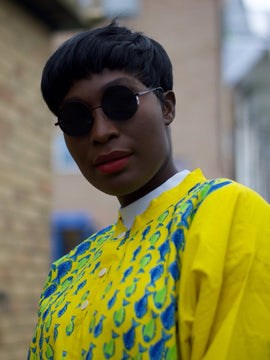 Camicia africana in giallo Ankara Stampa - Festival Camicia