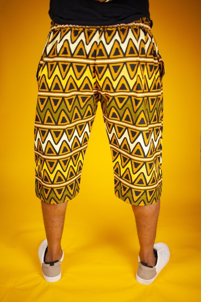 African Shorts In Earthy Tones Mud Cloth - Continent Clothing