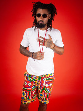 African Patchwork Shorts - Festival Shorts