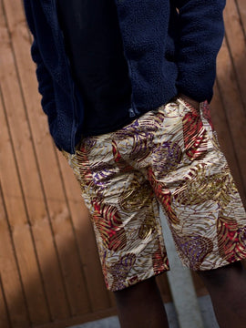 Pantalones cortos africanos en oro Ankara - Festival Shorts