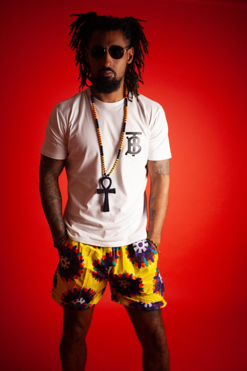African Shorts In Yellow Ankara - Continent Clothing