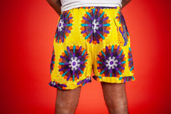 African Shorts In Yellow Ankara - Continent Clothing