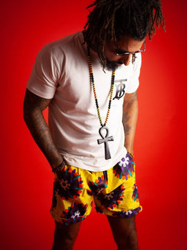 African Patchwork Shorts - Festival Shorts