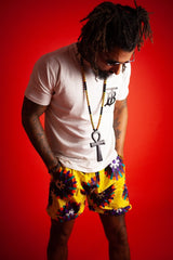 African Shorts In Yellow Ankara - Continent Clothing