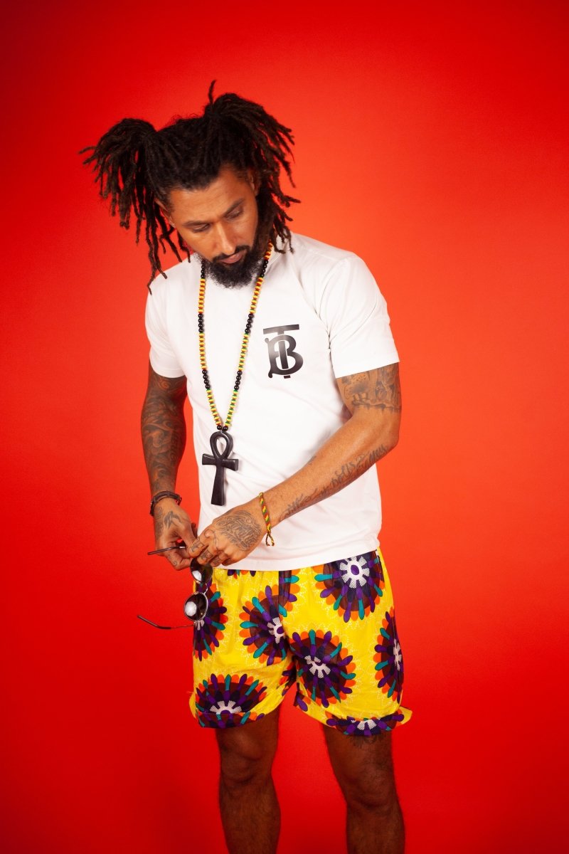 African Shorts In Yellow Ankara - Continent Clothing