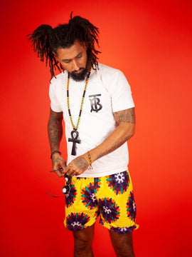 African Patchwork Shorts - Festival Shorts