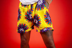 African Shorts In Yellow Ankara - Continent Clothing