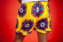 African Shorts In Yellow Ankara - Continent Clothing 