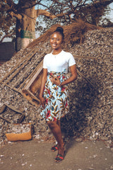 African Skirt In Red Flower - The Continent Clothing