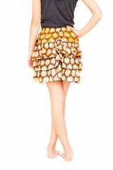 African Skirt, Rah Rah in Brown Ankara Print - Festival Skirt - Continent Clothing