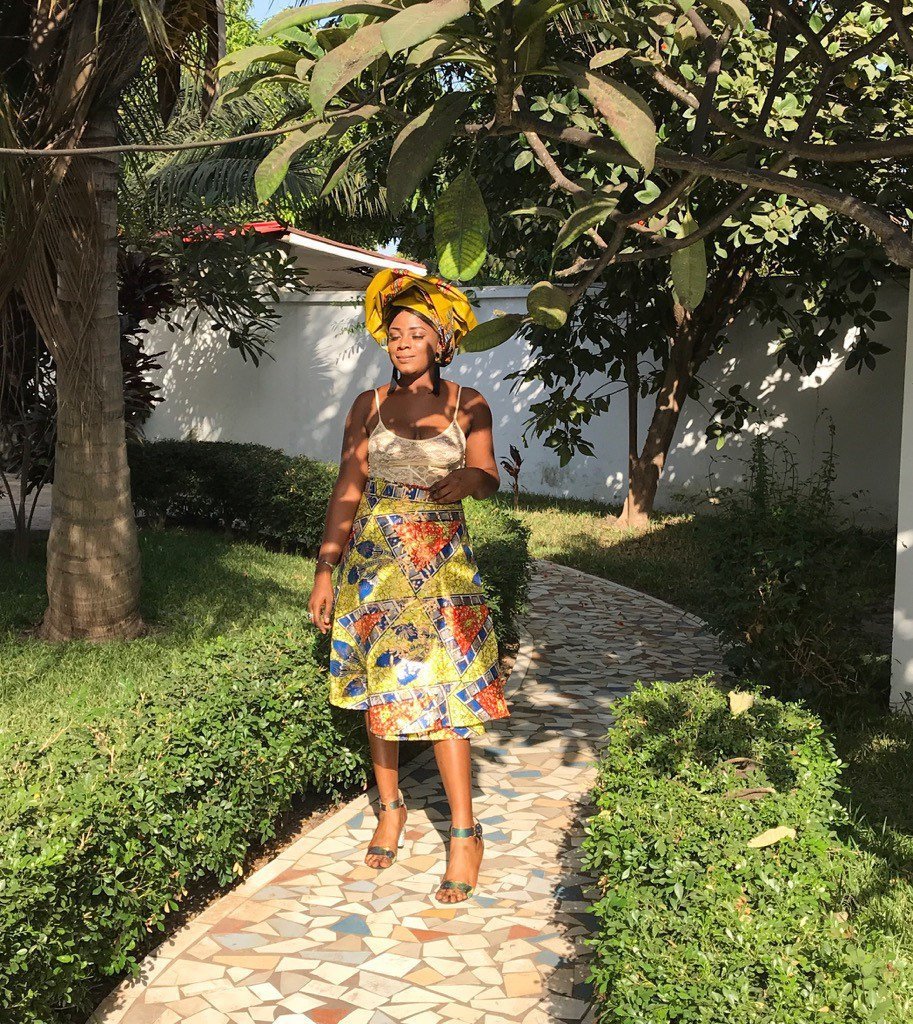 African Skirt, Wrap Skirt in Gold Ankara Print - Beach Skirt - Continent Clothing
