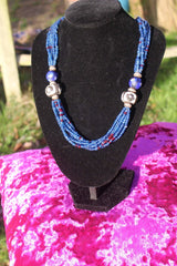 African Statement Necklace with Masai Beadwork - Continent Clothing