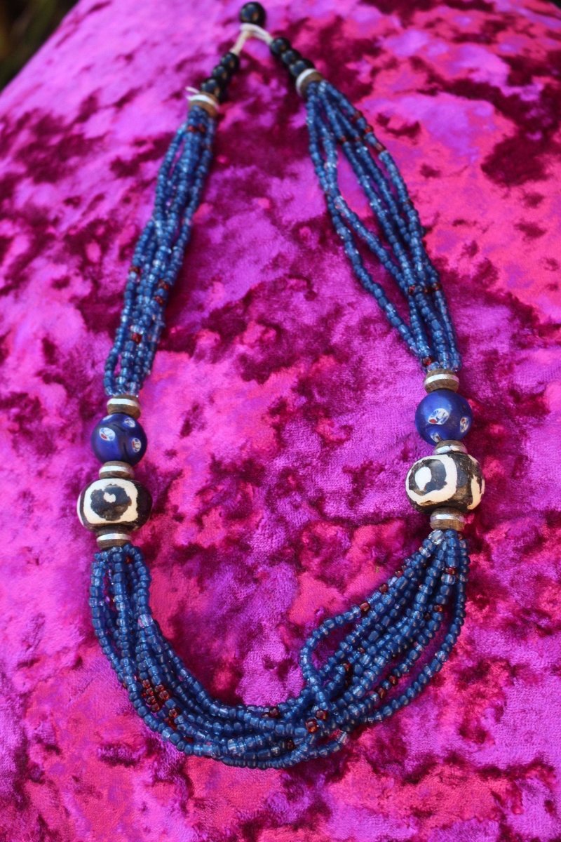 African Statement Necklace with Masai Beadwork - Continent Clothing