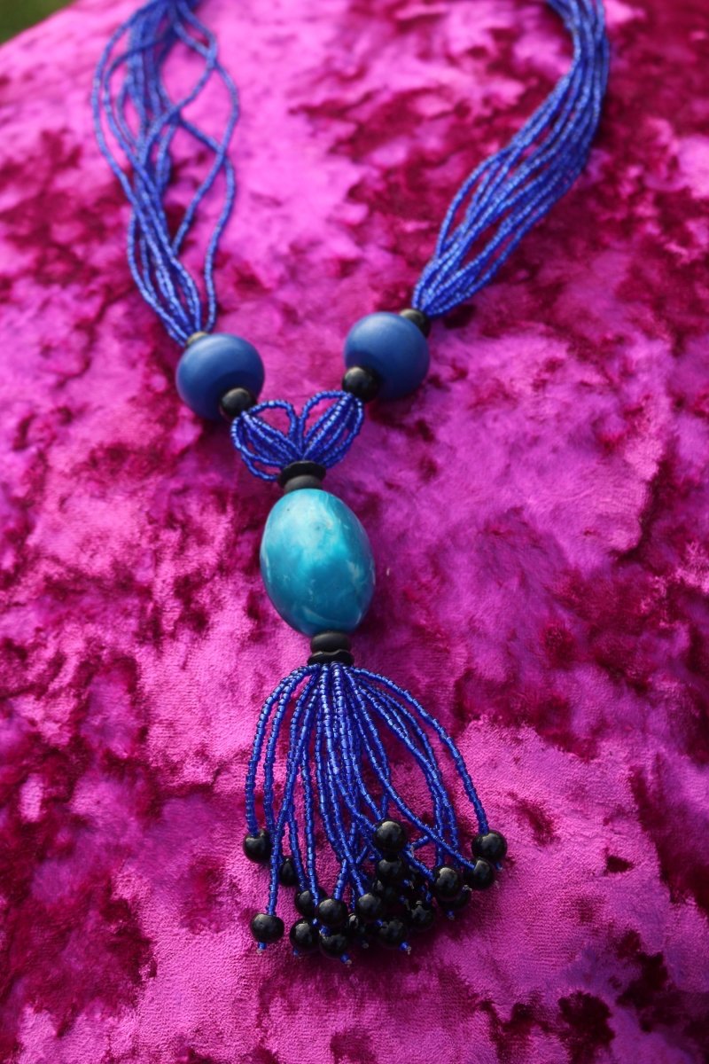 African Statement Necklace with Masai Beadwork - Continent Clothing