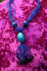 African Statement Necklace with Masai Beadwork - Continent Clothing