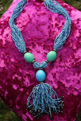 African Statement Necklace with Masai Beadwork - Continent Clothing