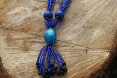 African Statement Necklace with Masai Beadwork - Continent Clothing