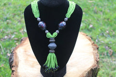 African Statement Necklace with Masai Beadwork - Continent Clothing