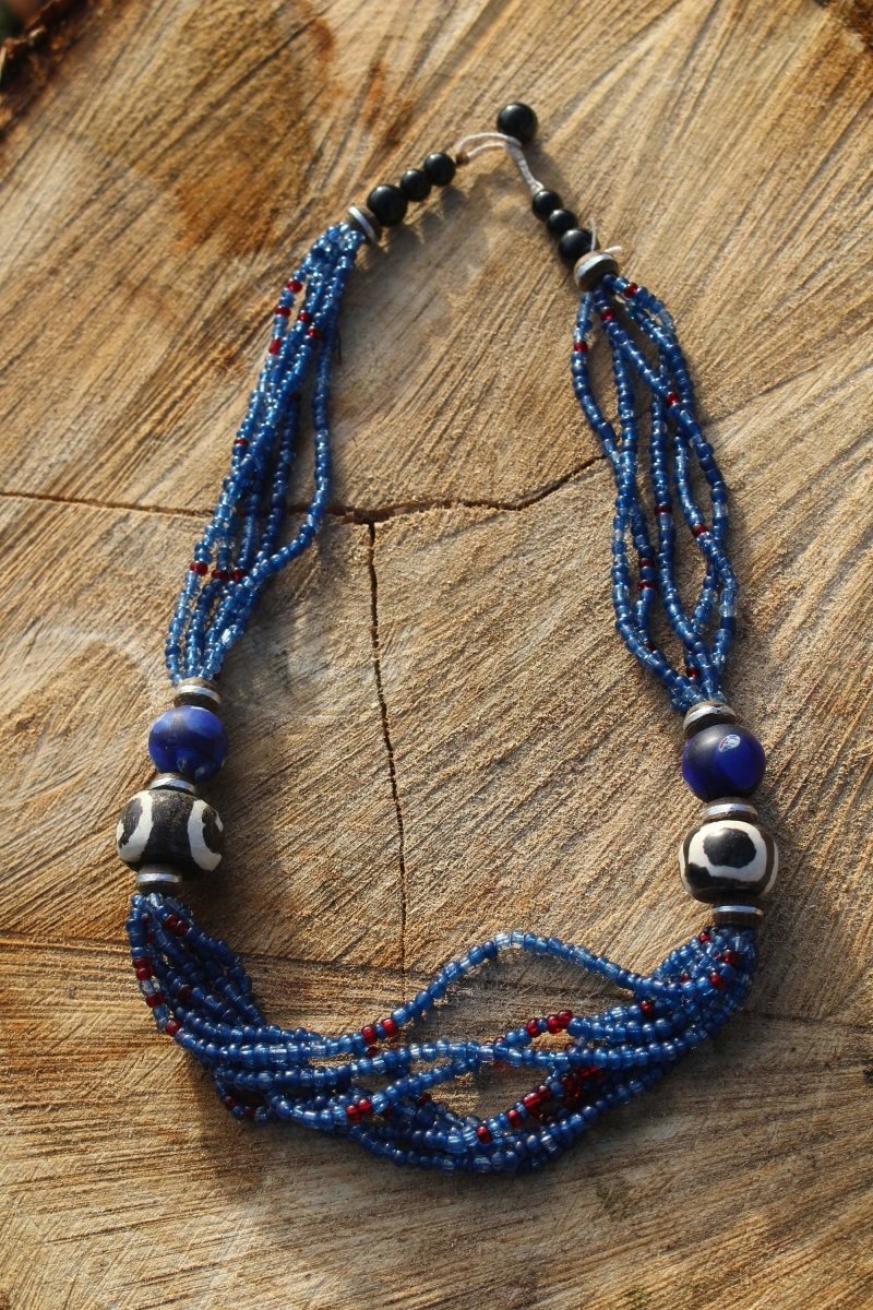 African Statement Necklace with Masai Beadwork - Continent Clothing 