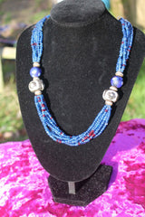 African Statement Necklace with Masai Beadwork - Continent Clothing