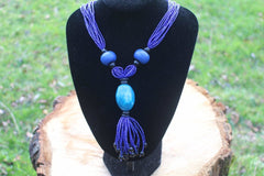 African Statement Necklace with Masai Beadwork - Continent Clothing