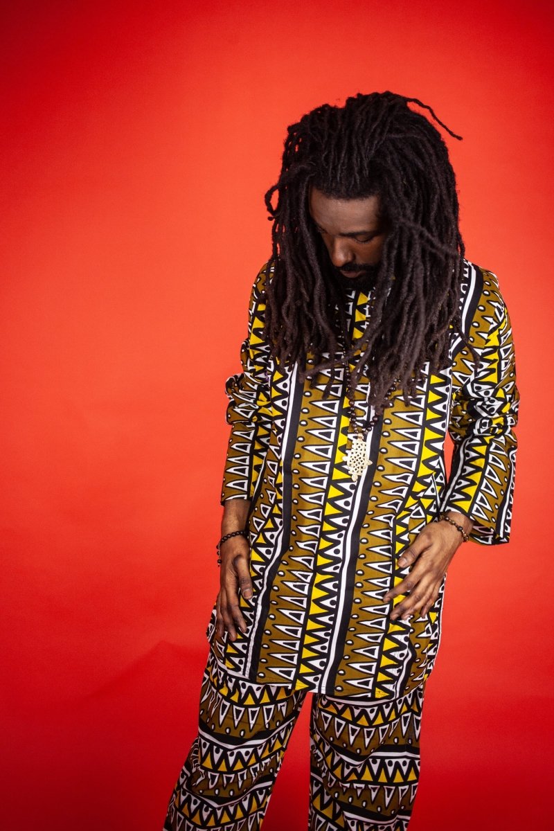 African Suit In Earthy Tones Mud Cloth - Continent Clothing