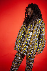 African Suit In Earthy Tones Mud Cloth - Continent Clothing