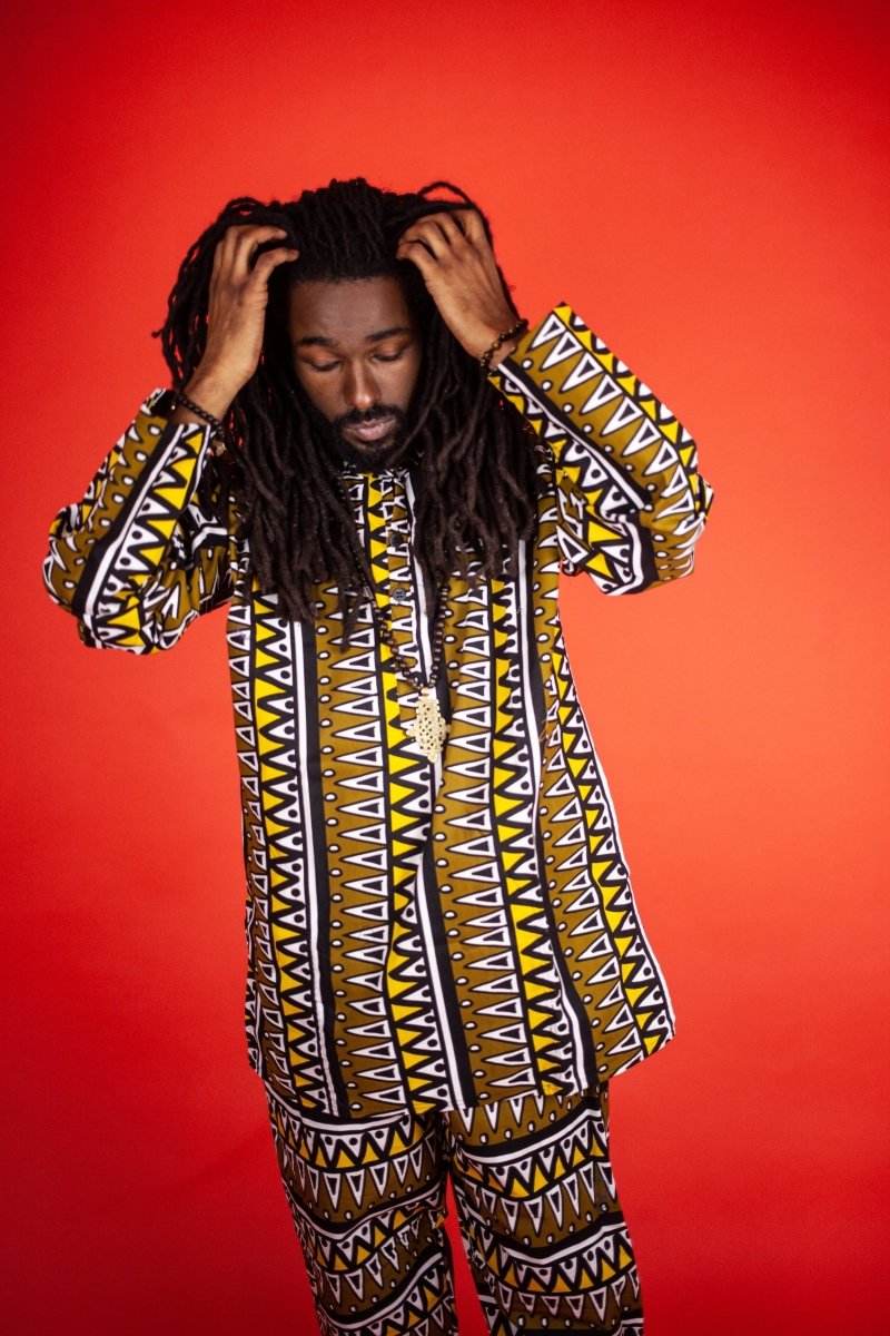 African Suit In Earthy Tones Mud Cloth - Continent Clothing