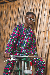 African Suit In Electric Pink Samakaka - The Continent Clothing