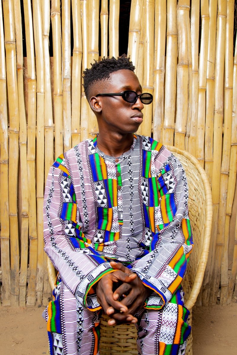 African Suit In White Kente - The Continent Clothing
